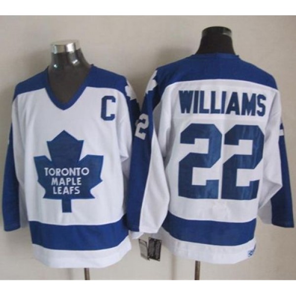 Maple Leafs #22 Tiger Williams White Blue CCM Throwback Stitched Jersey
