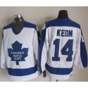 Maple Leafs #14 Dave Keon White Blue CCM Throwback Stitched Jersey