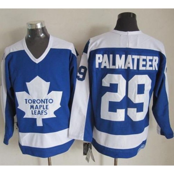 Maple Leafs #29 Mike Palmateer Blue White CCM Throwback Stitched Jersey