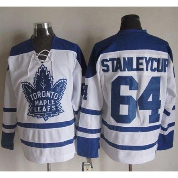 Maple Leafs #64 Stanley Cup White CCM Throwback Third Stitched Jersey