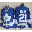 Maple Leafs #21 Bobby Baun Blue CCM Throwback Third Stitched Jersey