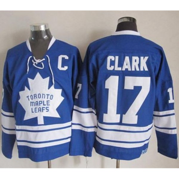 Maple Leafs #17 Wendel Clark Blue CCM Throwback Third Stitched Jersey