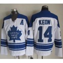 Maple Leafs #14 Dave Keon White CCM Throwback Third Stitched Jersey