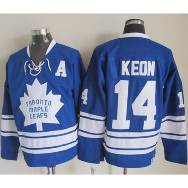 Maple Leafs #14 Dave Keon Blue CCM Throwback Third Stitched Jersey