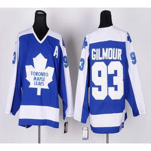 Maple Leafs #93 Doug Gilmour Blue White CCM Throwback Stitched Jersey