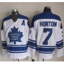 Maple Leafs #7 Tim Horton White CCM Throwback Third Stitched Jersey