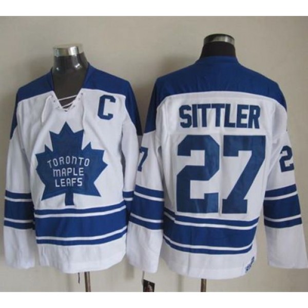 Maple Leafs #27 Darryl Sittler White CCM Throwback Third Stitched Jersey