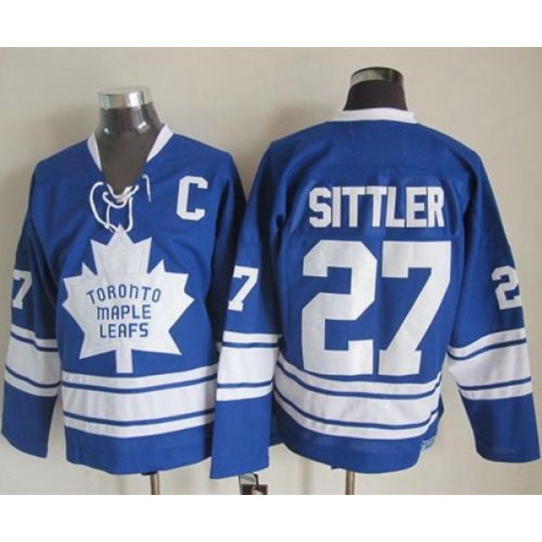 Maple Leafs #27 Darryl Sittler Blue CCM Throwback Third Stitched Jersey