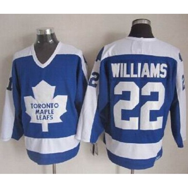 Maple Leafs #22 Tiger Williams Blue White CCM Throwback Stitched Jersey