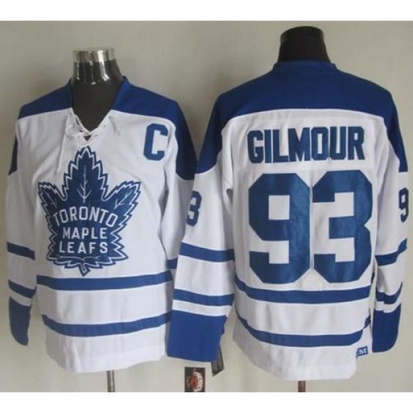 Maple Leafs #93 Doug Gilmour White CCM Throwback Winter Classic Stitched Jersey