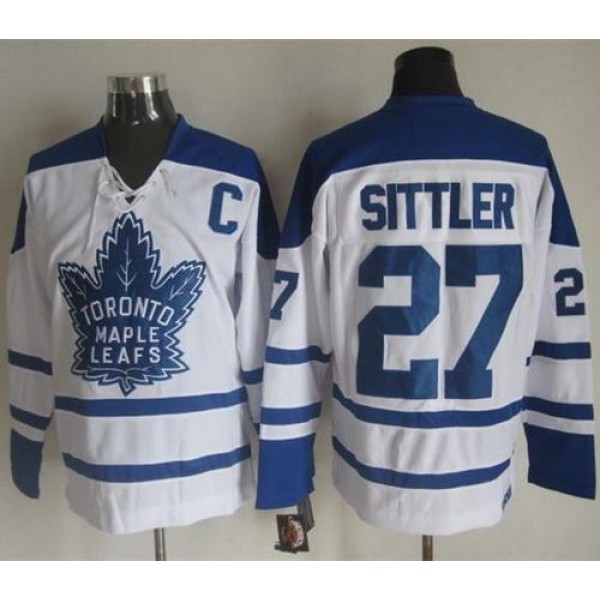 Maple Leafs #27 Darryl Sittler White CCM Throwback Winter Classic Stitched Jersey