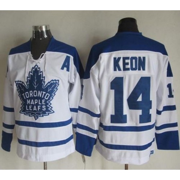 Maple Leafs #14 Dave Keon White CCM Throwback Winter Classic Stitched Jersey