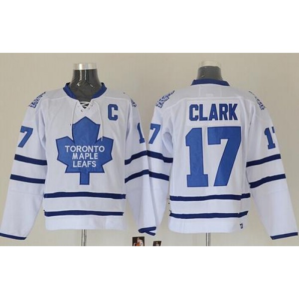 Maple Leafs #17 Wendel Clark White Stitched Jersey