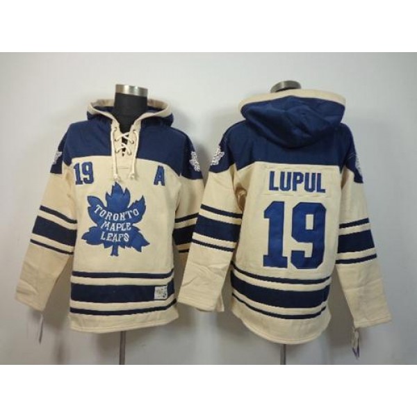 Maple Leafs #19 Joffrey Lupul Cream Sawyer Hooded Sweatshirt Stitched Jersey