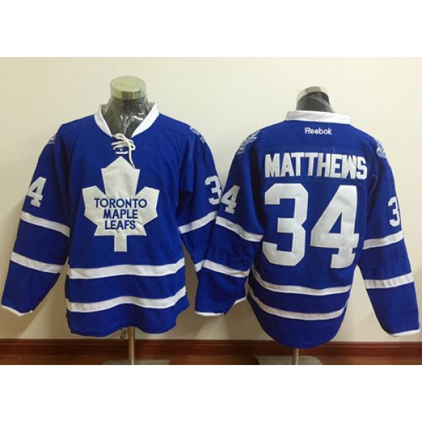 Maple Leafs #34 Auston Matthews Blue Home Stitched Jersey