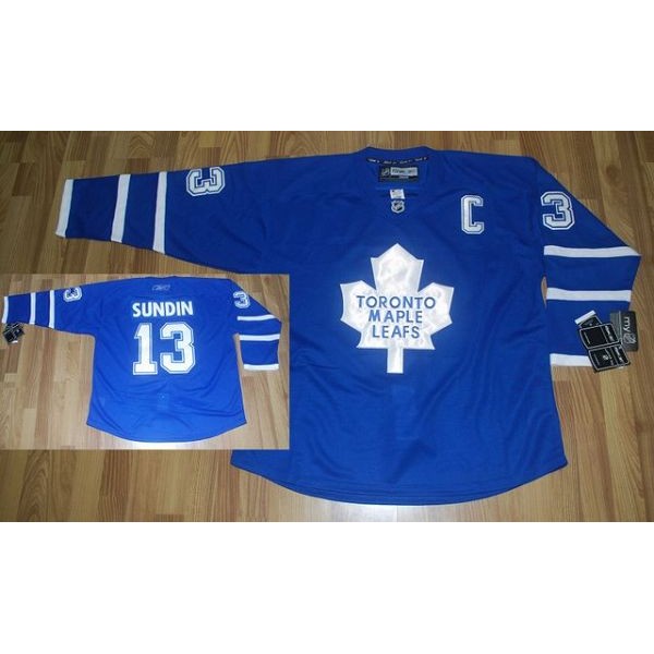 Maple Leafs #13 Mats Sundin Stitched Blue Jersey