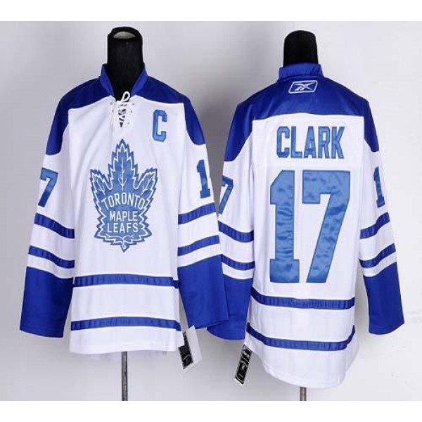 Maple Leafs #17 Wendel Clark White Third Stitched Jersey