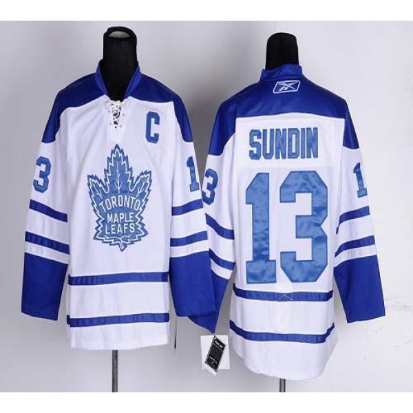 Maple Leafs #13 Mats Sundin White Third Stitched Jersey