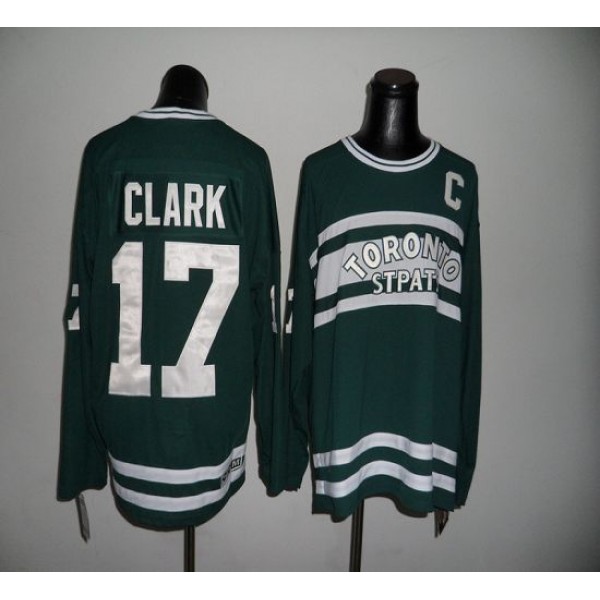 Maple Leafs CCM Throwback #17 Wendel Clark Green Stitched Jersey