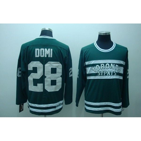 Maple Leafs #28 Tie Domi Stitched Greem CCM Throwback Jersey