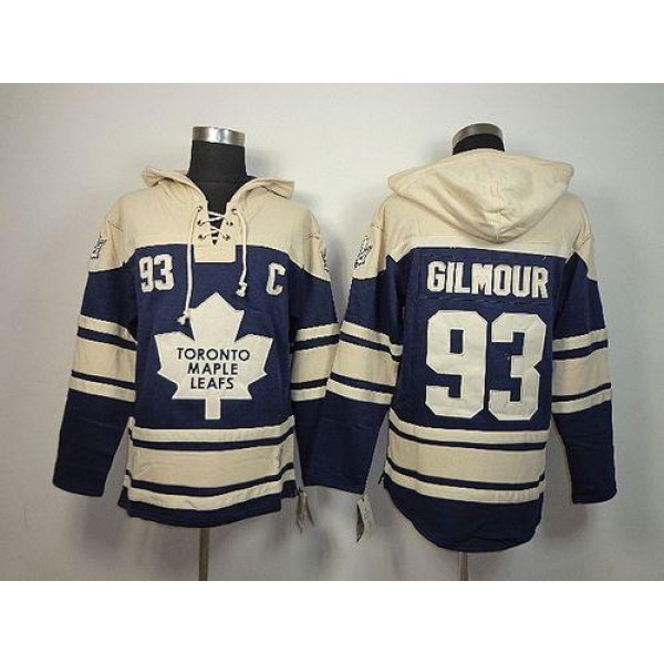 Maple Leafs #93 Doug Gilmour Blue Sawyer Hooded Sweatshirt Stitched Jersey