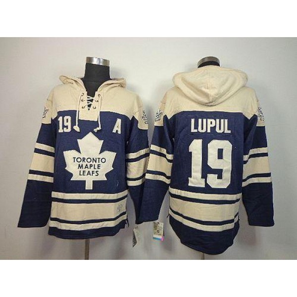 Maple Leafs #19 Joffrey Lupul Blue Sawyer Hooded Sweatshirt Stitched Jersey