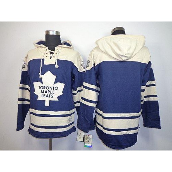 Maple Leafs Blank Blue Sawyer Hooded Sweatshirt Stitched Jersey