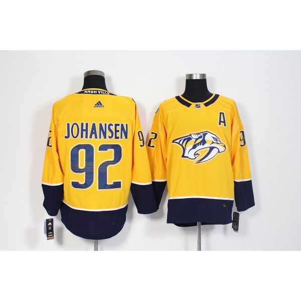 Nashville Predators #92 Ryan Johansen Yellow Stitched Adidas Jersey