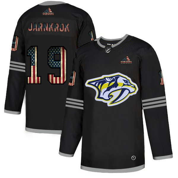 Nashville Predators #19 Calle Jarnkrok Grey USA Flag Stitched Jersey
