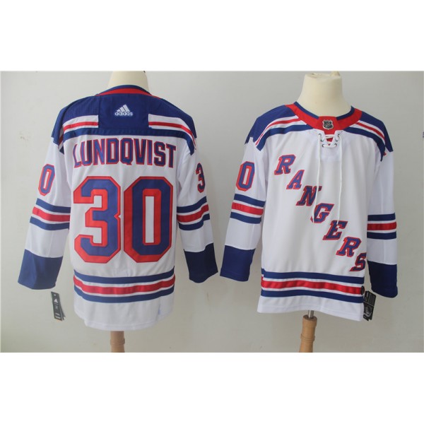 New York Rangers #30 Henrik Lundqvist White Stitched Adidas Jersey