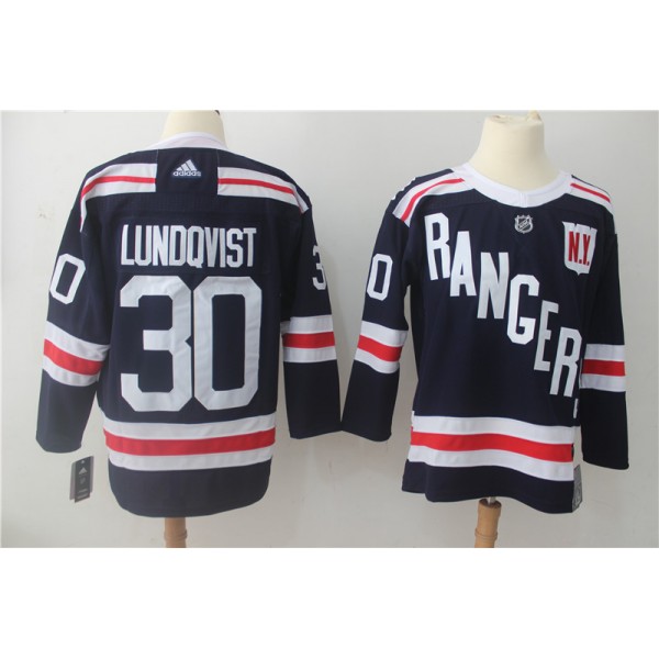 New York Rangers #30 Henrik Lundqvist Navy 2018 Winter Classic Authentic Stitched Adidas Jersey