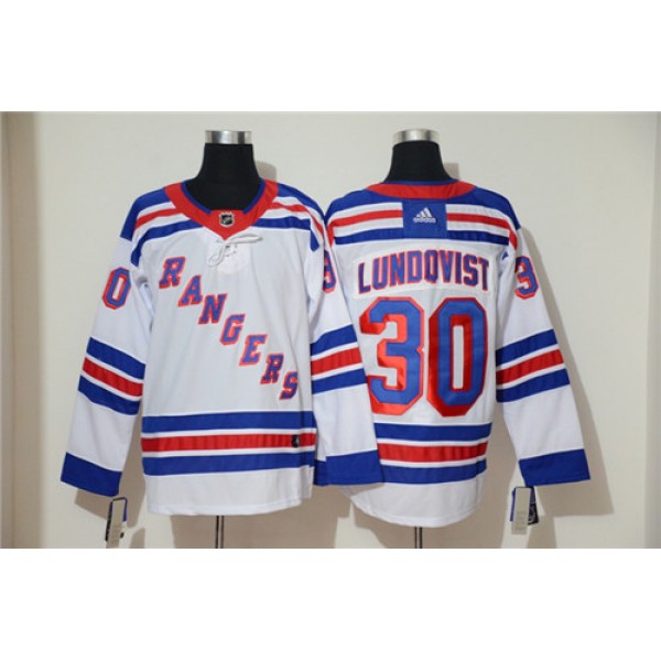 New York Rangers #30 Henrik Lundqvist White Stitched Jersey