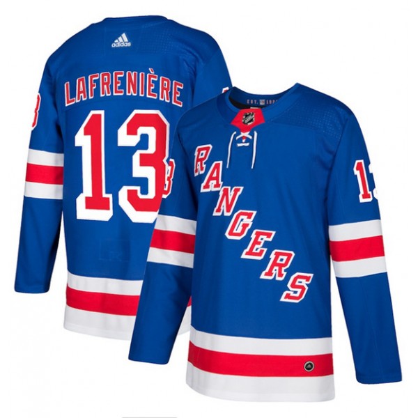New York Rangers #13 Alexis Lafrenière Blue Stitched Jersey