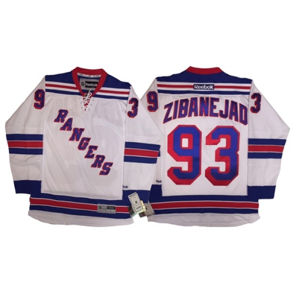 New York Rangers #93 Mika Zibanejad White Stitched Jersey