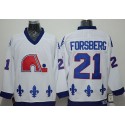 Nordiques #21 Peter Forsberg White CCM Throwback Stitched Jersey