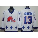 Nordiques #13 Mats Sundin White CCM Throwback Stitched Jersey
