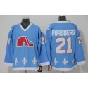 Nordiques #21 Peter Forsberg Light Blue CCM Throwback Stitched Jersey
