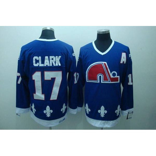 Nordiques #17 Wendel Clark Stitched CCM Throwback Blue Jersey