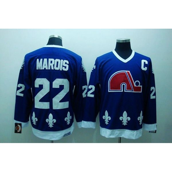 Nordiques #22 Mario Marois Stitched CCM Throwback Blue Jersey