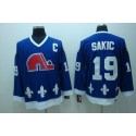 Nordiques #19 Joe Sakic Stitched CCM Throwback Blue Jersey