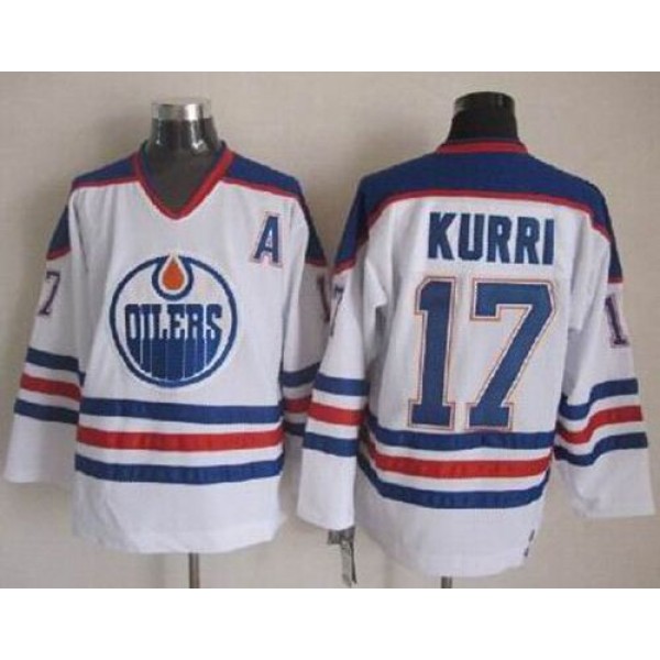 Oilers #17 Jari Kurri White CCM Throwback Stitched Jersey