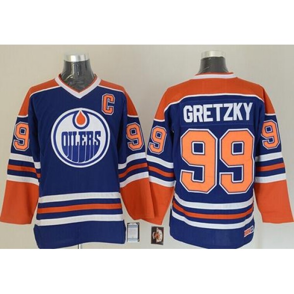 Oilers #99 Wayne Gretzky Light Blue CCM Throwback Stitched Jersey