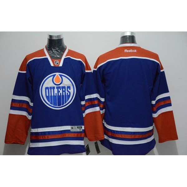 Oilers Blank Stitched Light Blue Jersey