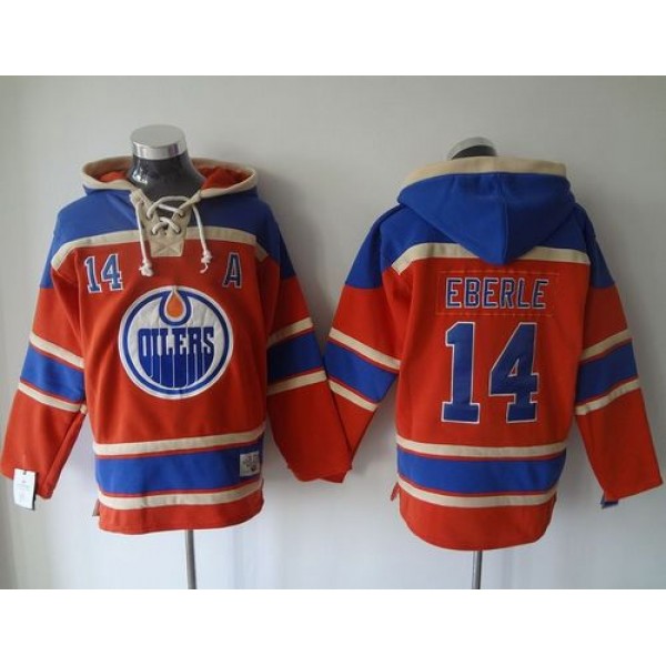 Oilers #14 Jordan Eberle Orange Sawyer Hooded Sweatshirt Stitched Jersey