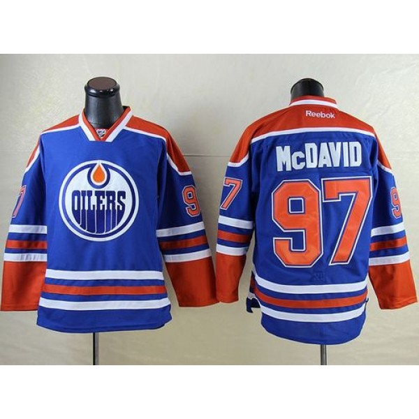 Oilers #97 Connor McDavid Light Blue Stitched Jersey