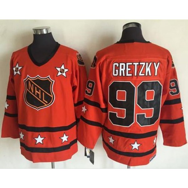 Oilers #99 Wayne Gretzky Orange All Star CCM Throwback Stitched Jersey