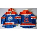 Oilers #21 Andrew Ference Light Blue Sawyer Hooded Sweatshirt Stitched Jersey