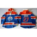 Oilers #27 Boyd Gordon Light Blue Sawyer Hooded Sweatshirt Stitched Jersey