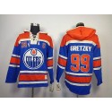 Oilers #99 Wayne Gretzky Light Blue Sawyer Hooded Sweatshirt Stitched Jersey