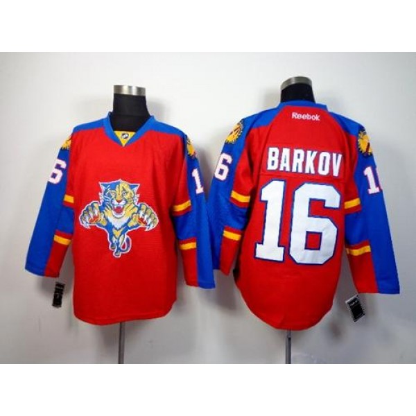 Panthers #16 Aleksander Barkov Red Home Stitched Jersey